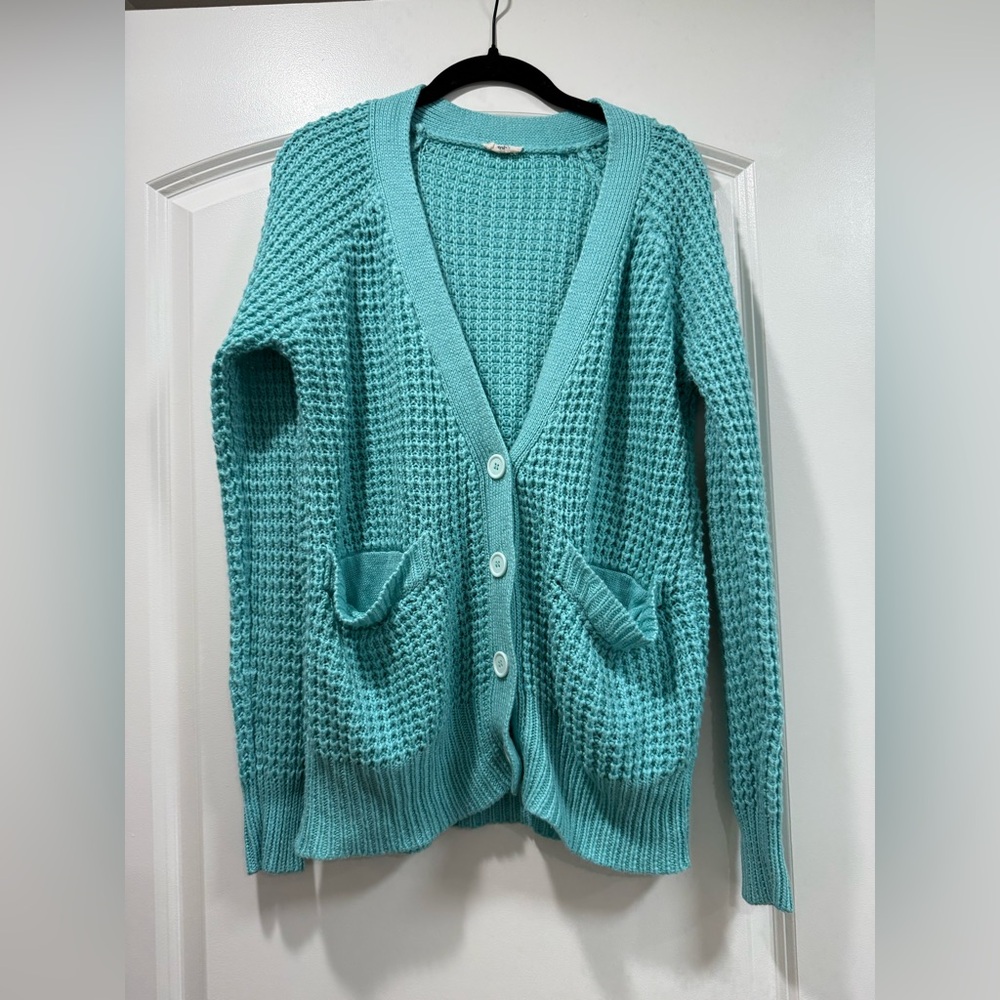 Teal Cardigan Sweater